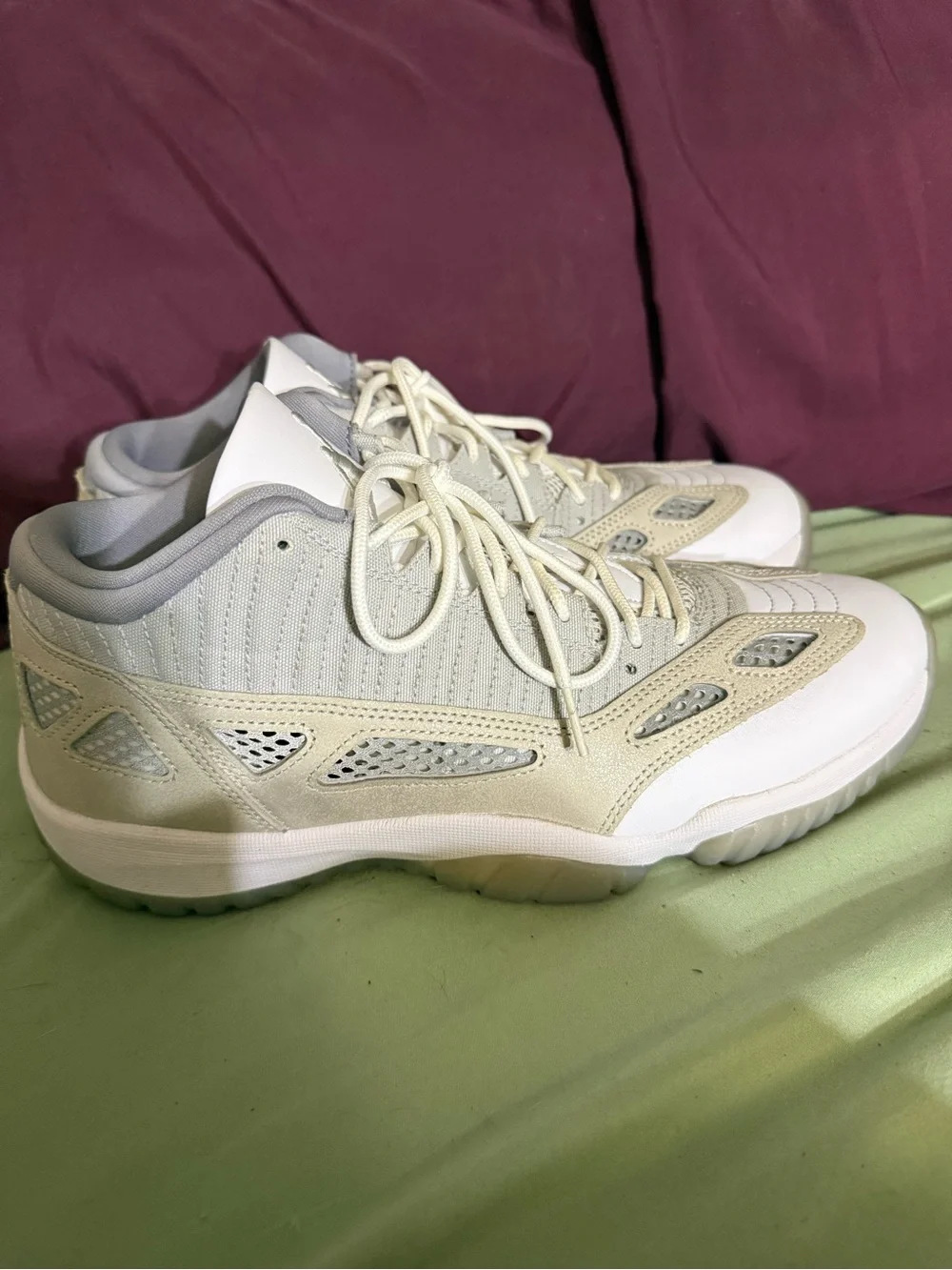 Jordan Men's Low-Top Athletic Sneakers in White and Cream